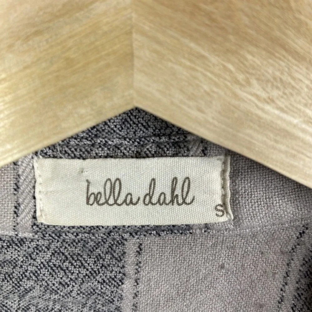Bella Dahl Blouse Womens Sz Small Frayed Hem Flanel‎ Striped Button Down Shirt